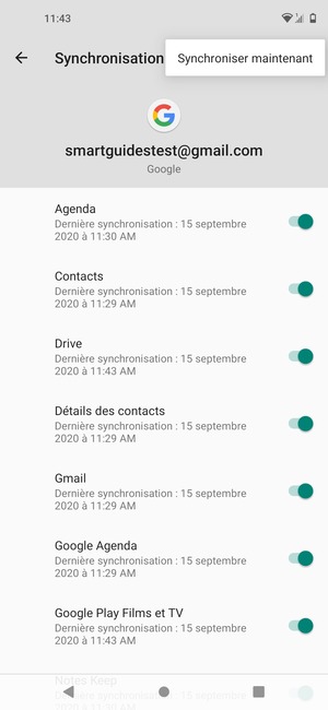 Sélectionnez Synchroniser maintenant