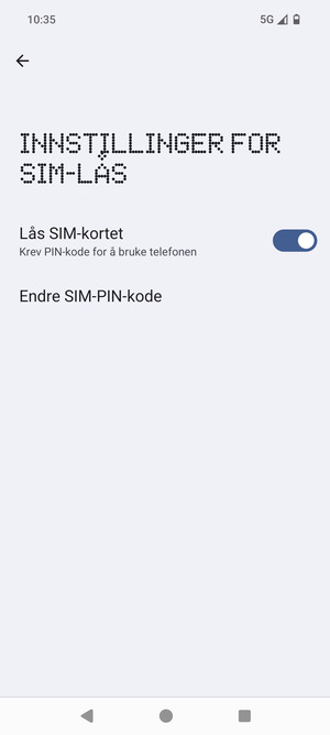 Velg Endre SIM-PIN-kode
