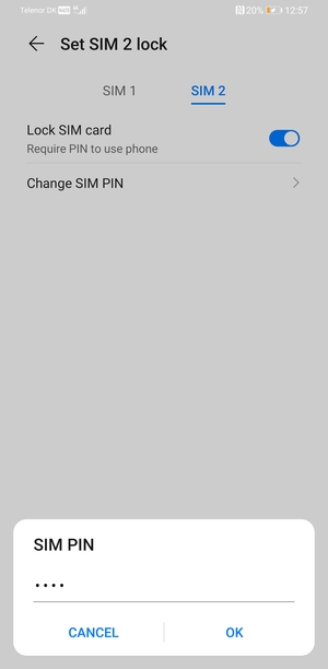 Enter your Old SIM PIN and select OK