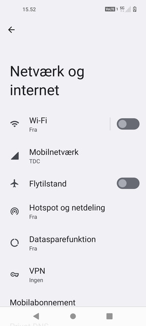 Vælg Wi-Fi