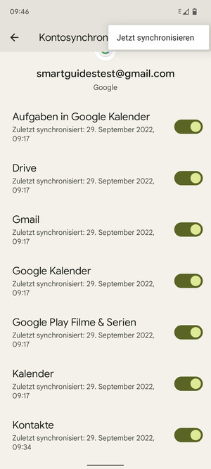 Wählen Sie Jetzt synchonisieren