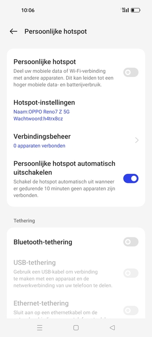 Selecteer Hotspot-instellingen