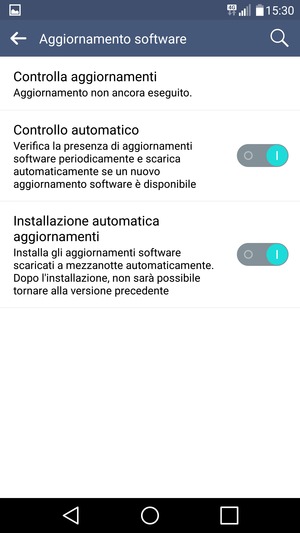 Seleziona Controlla aggiornamenti