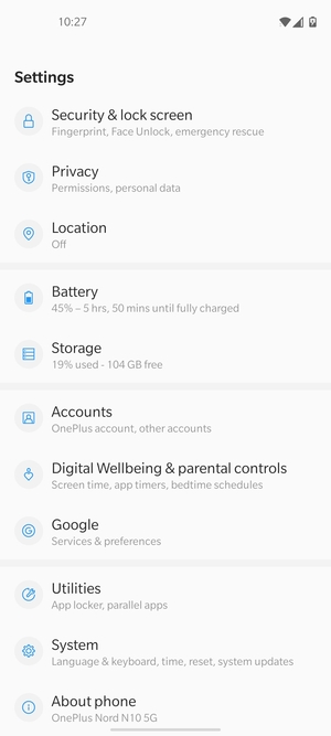 Return to the Settings menu and select Accounts