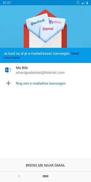 Selecteer BRENG ME NAAR GMAIL