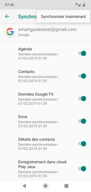 Sélectionnez Synchroniser maintenant