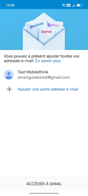 Sélectionnez ACCÉDER  À GMAIL