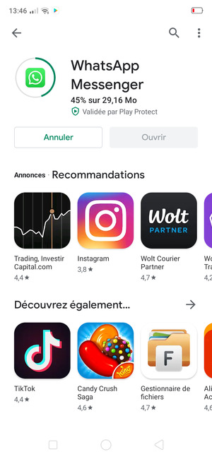 Veuillez attendre la fin de la procédure d'installation