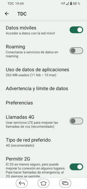 Seleccione Tipo de red preferido