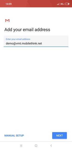 Enter your Email address and select NEXT