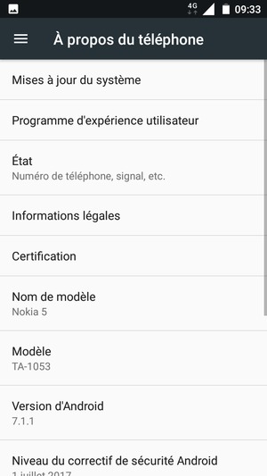 Sélectionnez Mises à jour du système
