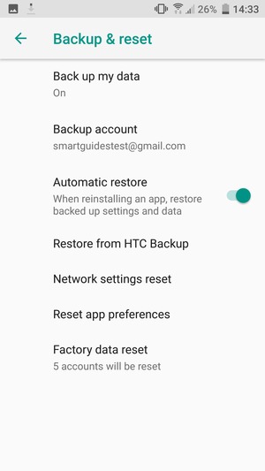 Select Backup account