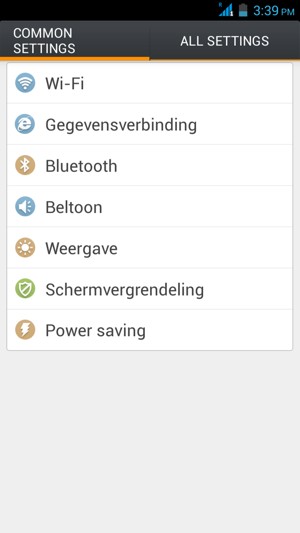 Selecteer ALL SETTINGS