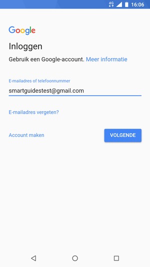 Voer uw Gmail adres in en selecteer VOLGENDE