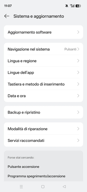Seleziona Aggiomamento software