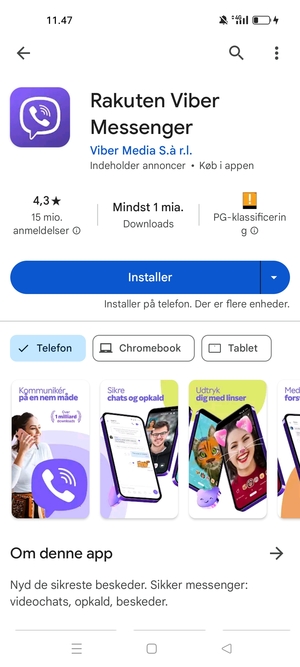 Vælg Installer