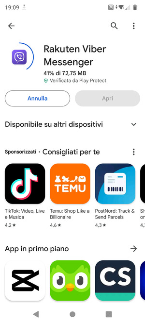 Attendi il completamento del processo di installazione
