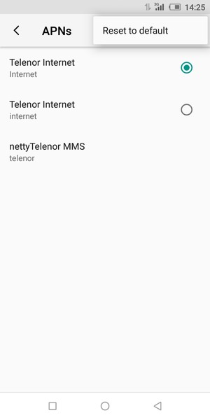 Select Reset to default
