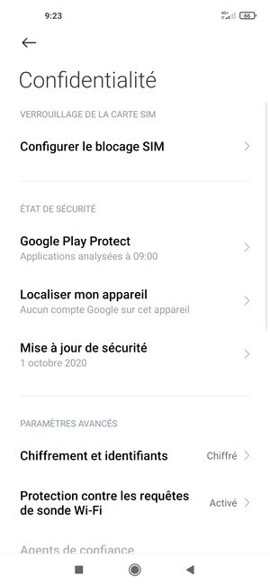 Sélectionnez Mise à jour de sécurité