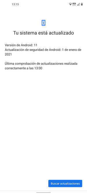 Si su teléfono está actualizado, verá la siguiente pantalla