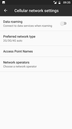 Select Preferred network type