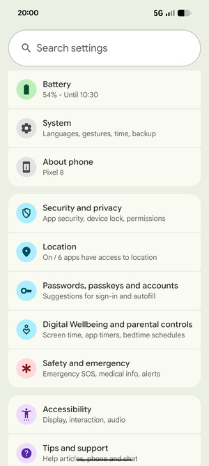 Scroll to and select Location