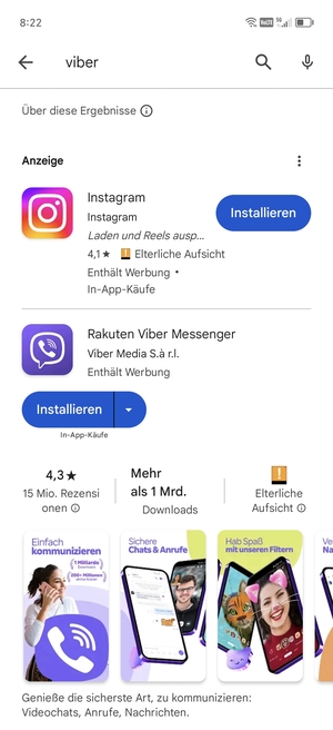 Wählen Sie die App