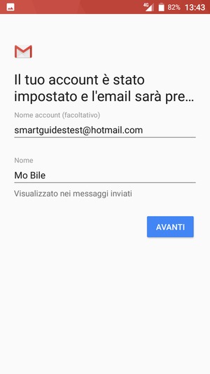 Scegli un nome per il tuo account e inserisci il tuo nome. Seleziona AVANTI
