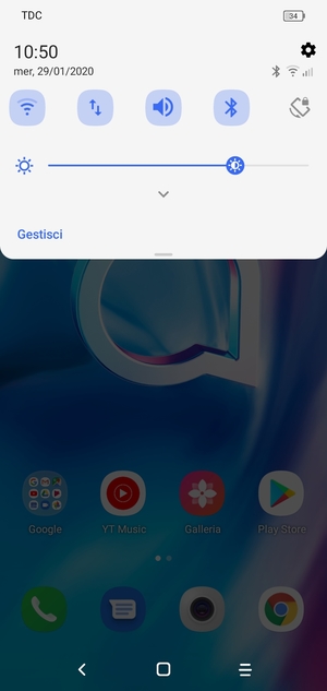 Scorri nuovamente verso il basso il menu in alto