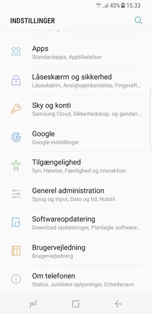 Scroll til og vælg Softwareopdatering