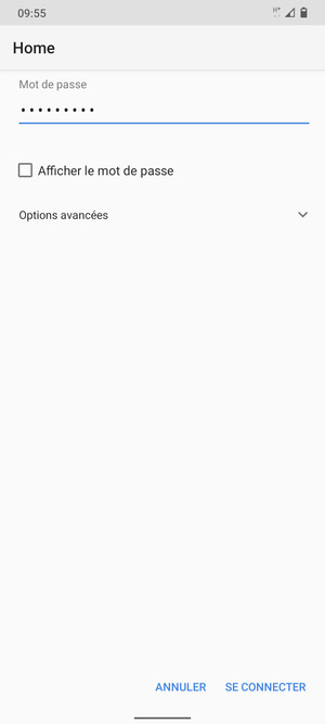 Saisissez le mot de passe du Wi-Fi et sélectionnez SE CONNECTER