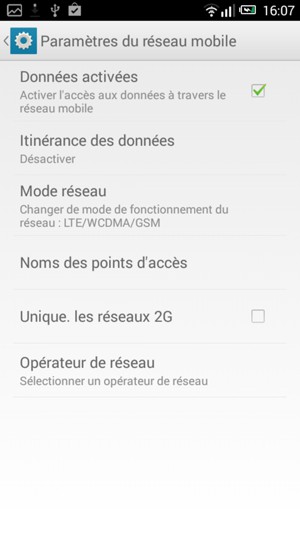 Sélectionnez Noms des points d'accès