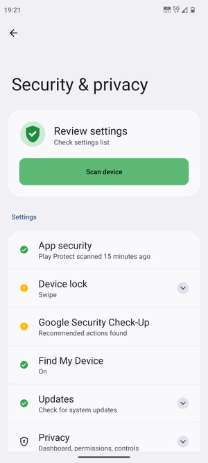 Select Device lock