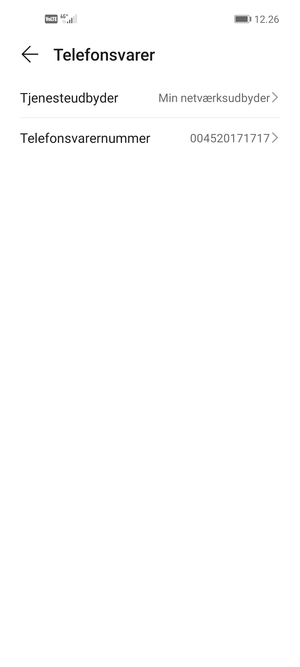 Vælg Telefonsvarernummer