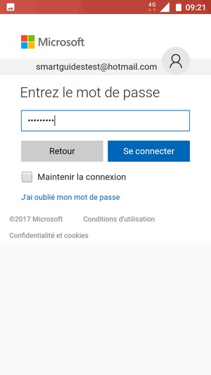 Saisissez votre mot de passe et sélectionnez Se connecter