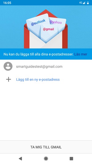 Välj TA MIG TILL GMAIL