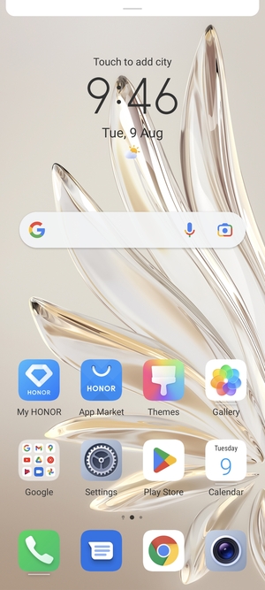 Slide down the top menu