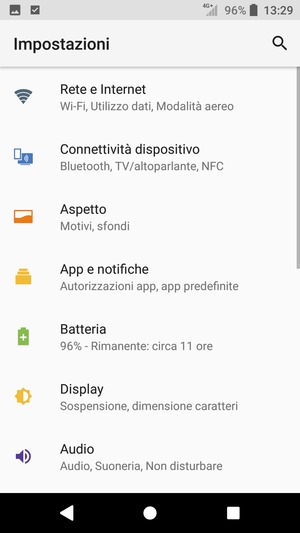 Seleziona Rete e Internet