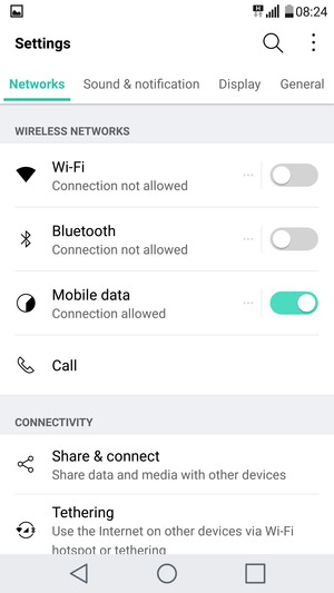 Select Networks and Wi-Fi