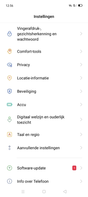 Scroll naar en selecteer Beveiliging