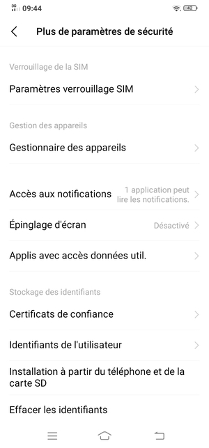 Sélectionnez Paramètres verrouillage SIM