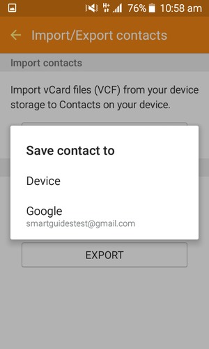 Select your Google account