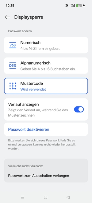 Ihr Handy ist jetzt mit einer Bildschirmsperre gesichert