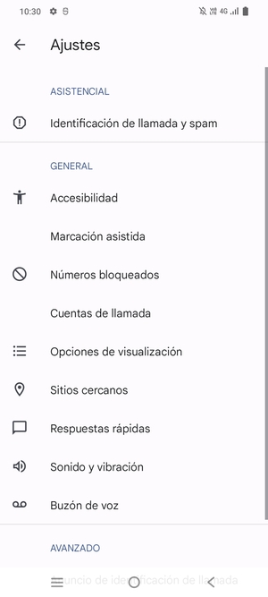 Seleccione Buzón de voz