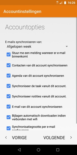 Selecteer VOLGENDE