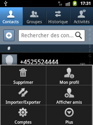 Sélectionnez Importer/Exporter