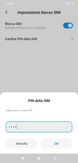 Conferma il nuovo PIN della SIM e seleziona OK