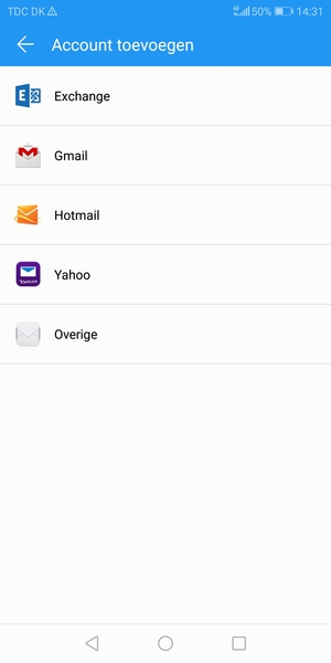 Selecteer Hotmail