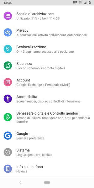 Scorri e seleziona Sicurezza