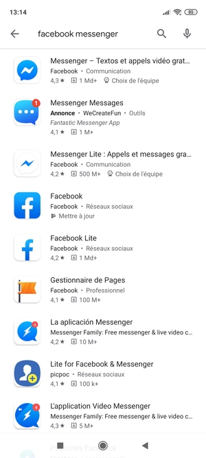 Sélectionnez l'appli